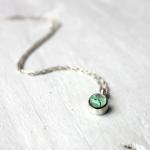 Sterling Silver Necklace - Abalone Shell Necklace..