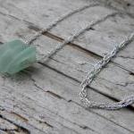 Sea Glass Necklace - Sea Foam Green Sea Glass, Sea..