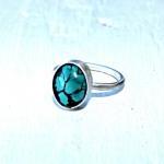 Sterling Silver Ring - Turquoise Ring - Skinny..